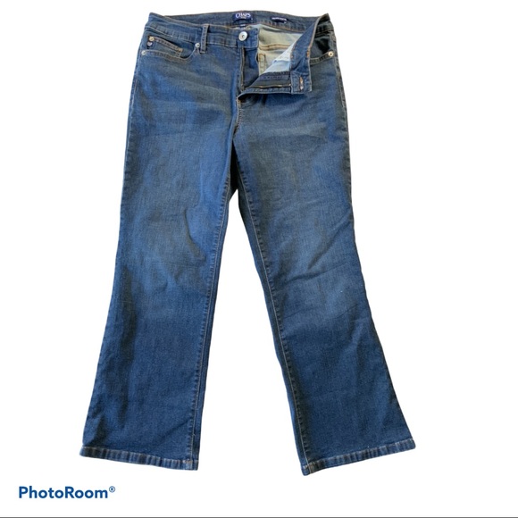 Chaps Denim - CHAPS Mid rise cropped kick MSY boho Blue jeans